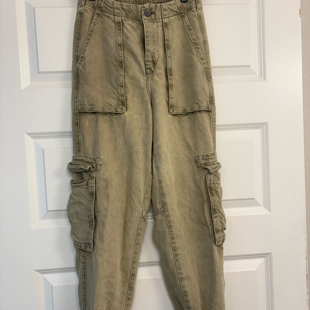All Saints deep olive green Freida twill car